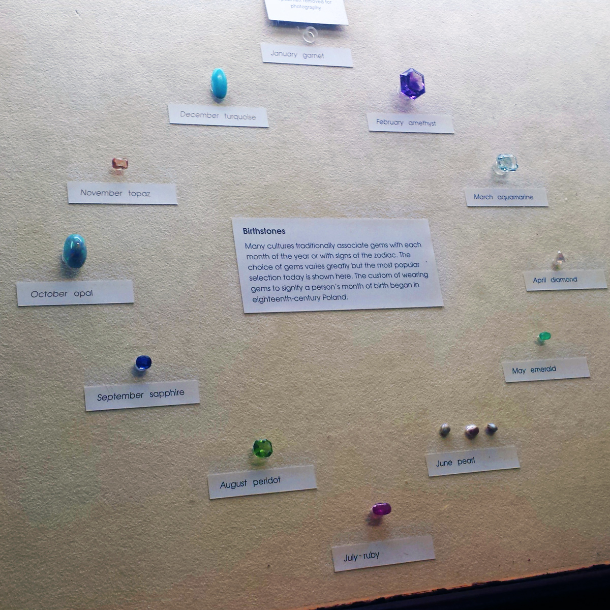 Birthstones by Month, Natural History Museum London